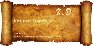 Katzer Donát névjegykártya
